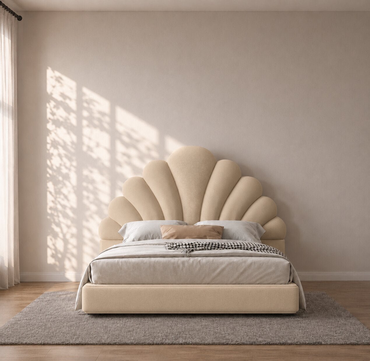 Flower panel Upholstered Kids Bed