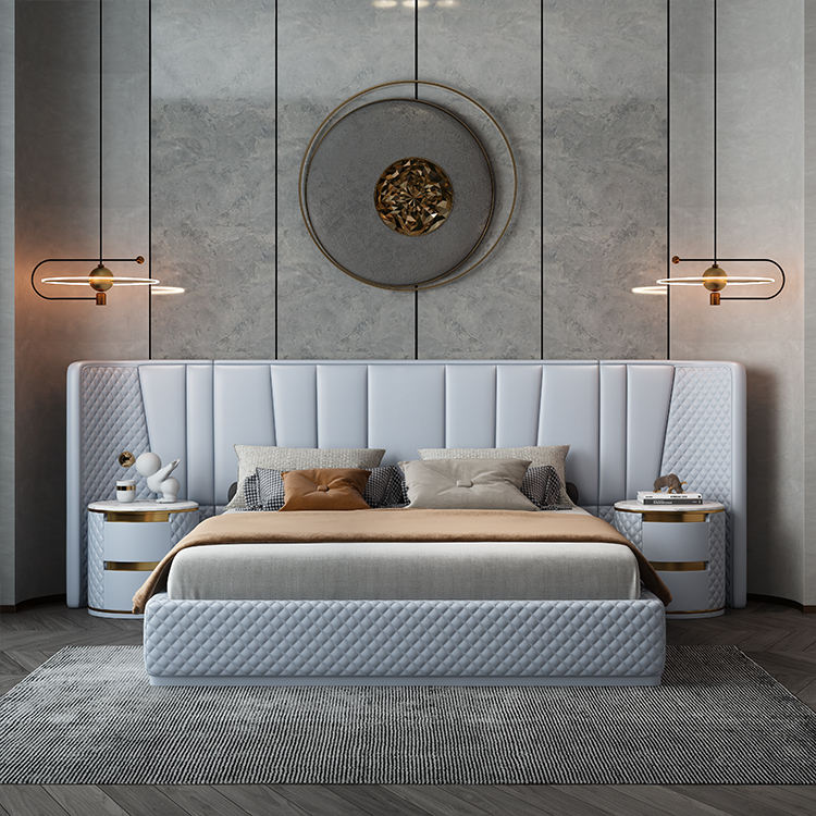 Aurora Royale Grand Diamond Upholstered Panel Bed