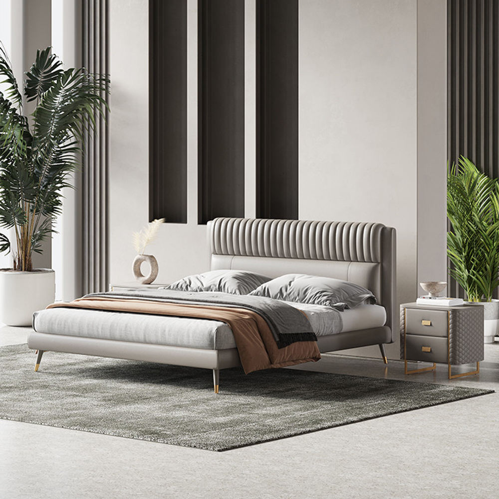 Vertical Channel Upholstered Bed