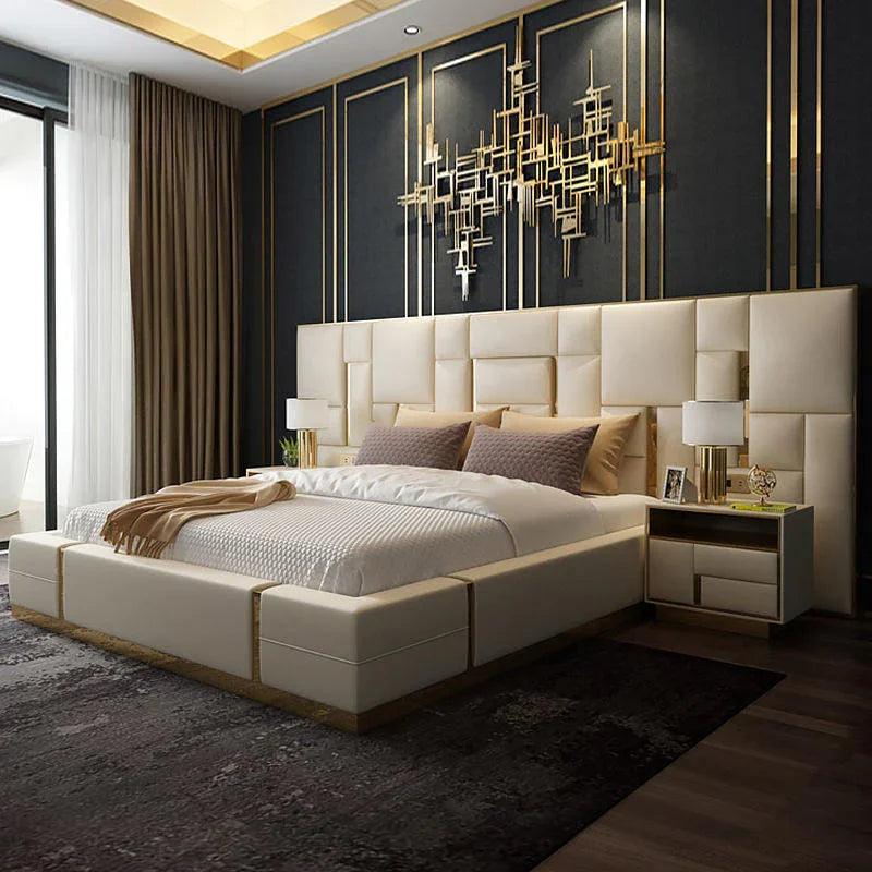 Eulo Luxury Upholstered Bed without side tables