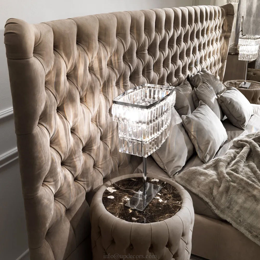 Modern Luxury Upholstered Bed without Side Tables