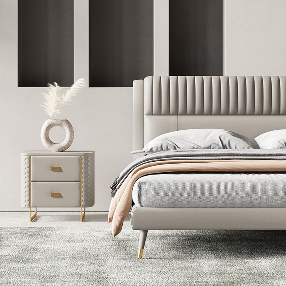 Vertical Channel Upholstered Bed
