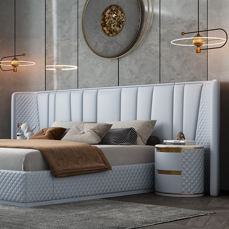 Aurora Royale Grand Diamond Upholstered Panel Bed