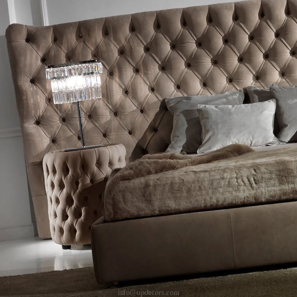 Modern Luxury Upholstered Bed without Side Tables
