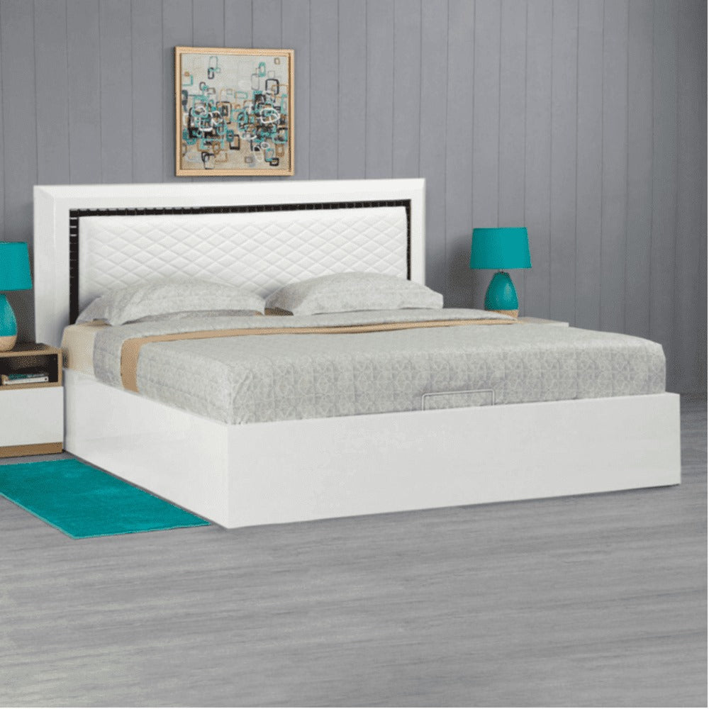 Hampton PU Polish Bed in White Color