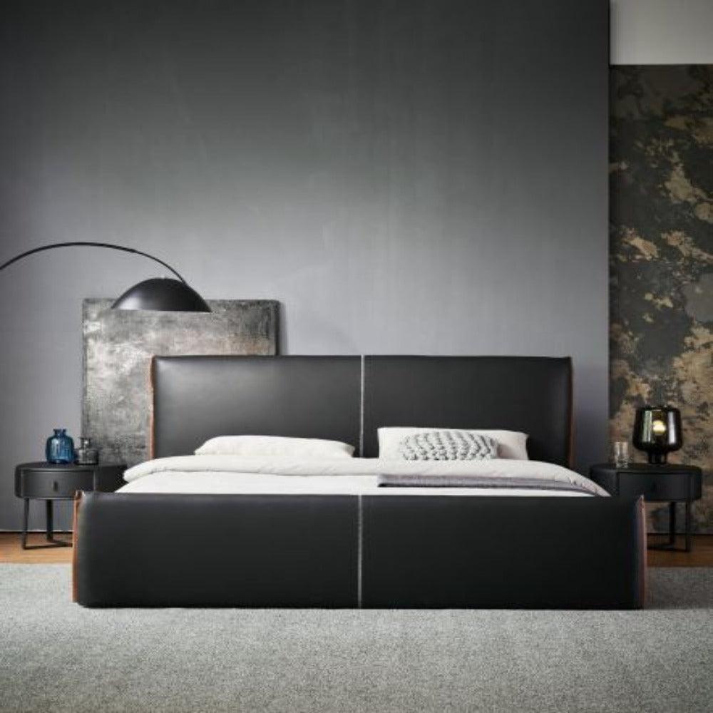 Jubilant Upholstered Bed In Black Leatherette