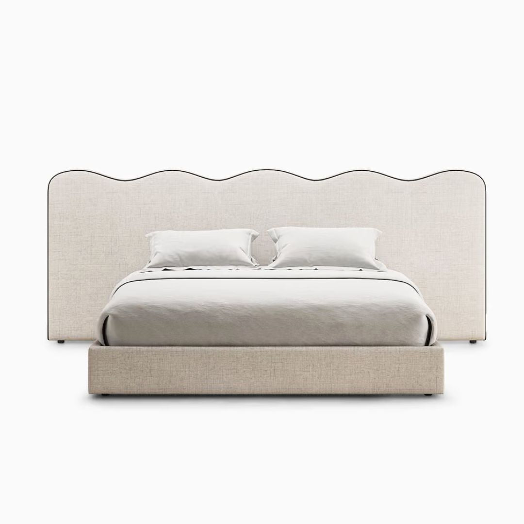 Jazz Wave Luxury Upholstered Big Panel Bed In Premium Fabric