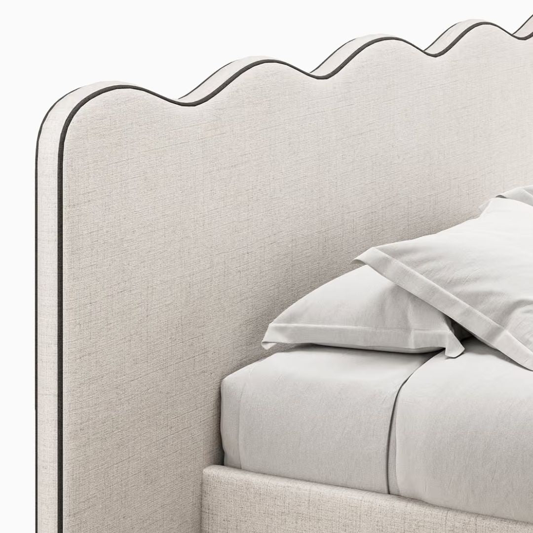 Jazz Wave Luxury Upholstered Big Panel Bed In Premium Fabric