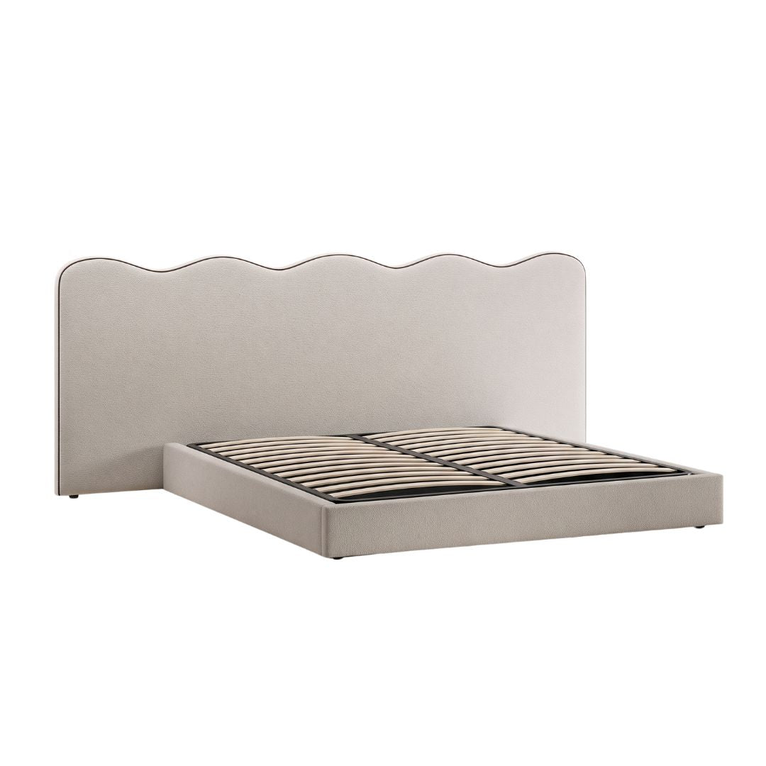 Jazz Wave Luxury Upholstered Big Panel Bed In Premium Fabric