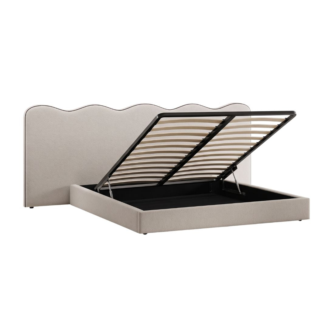 Jazz Wave Luxury Upholstered Big Panel Bed In Premium Fabric