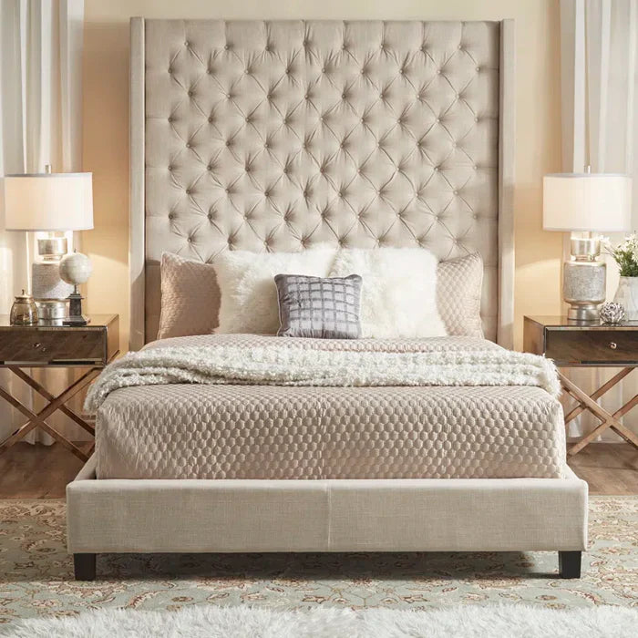 Elowen Grand Tufted Wingback Bed