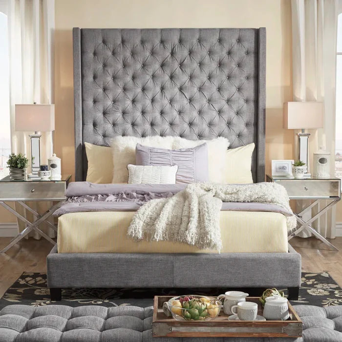 Elowen Grand Tufted Wingback Bed