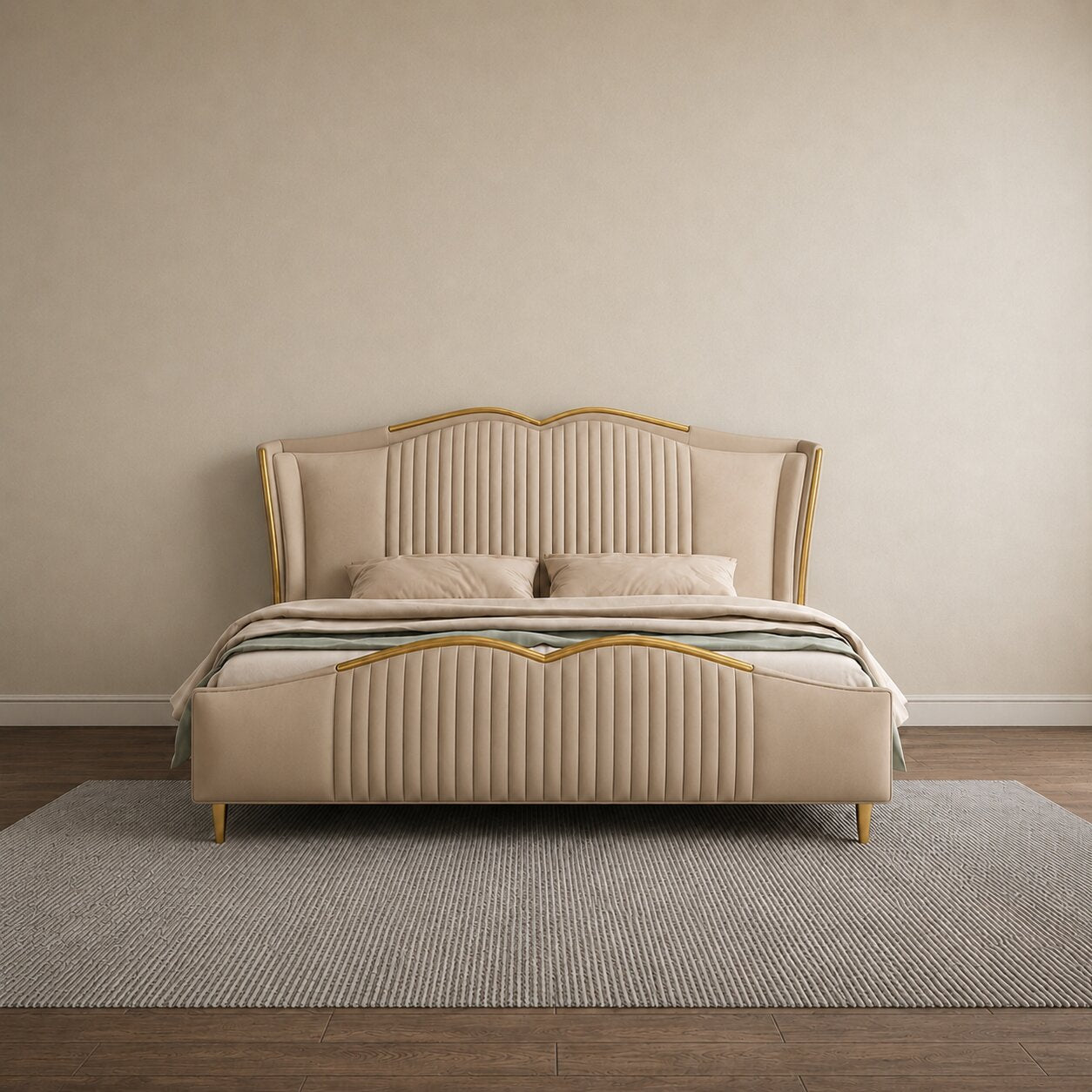 Kora Plush Shell Premium Upholstered Bed In Leatherette