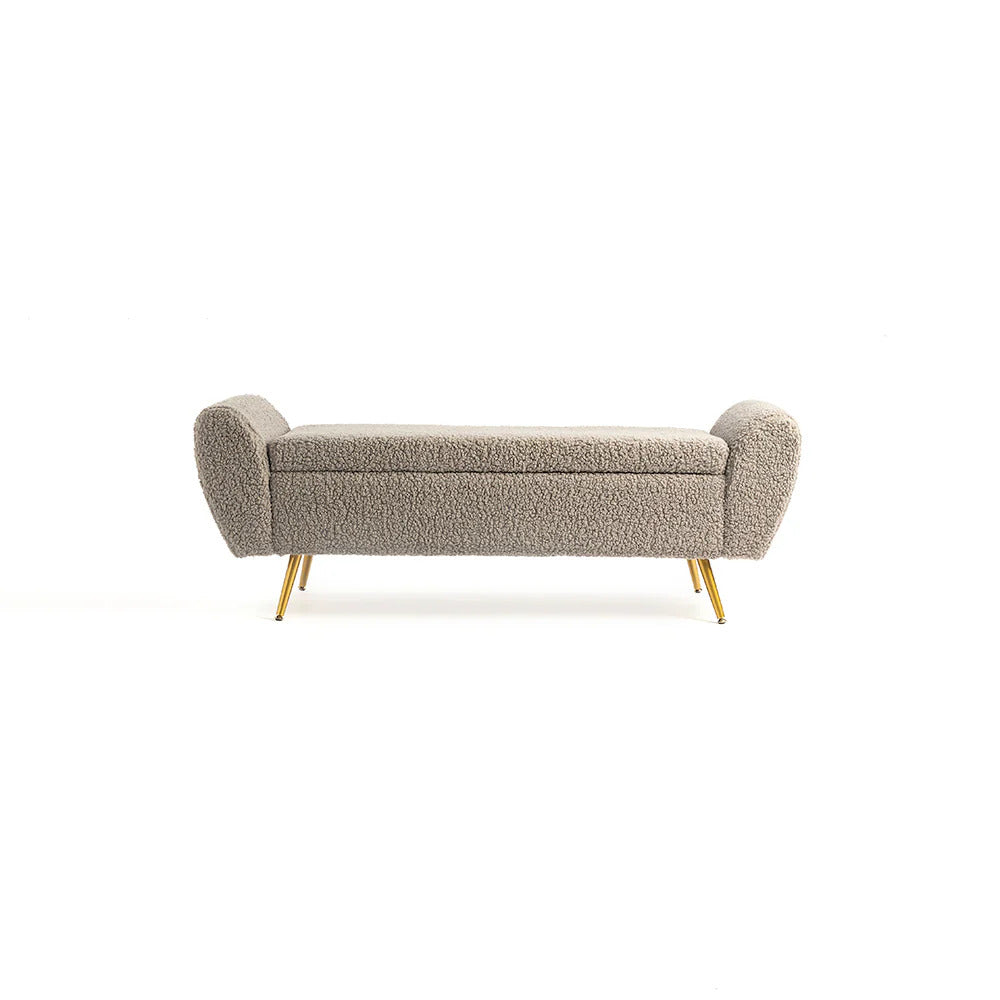 Ash Cloud Bouclé Storage Bench