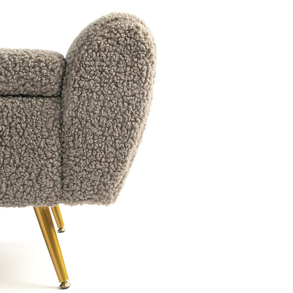 Ash Cloud Bouclé Storage Bench