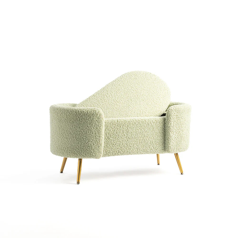 Mint Meadow Storage Bench (Boucle Fabric)