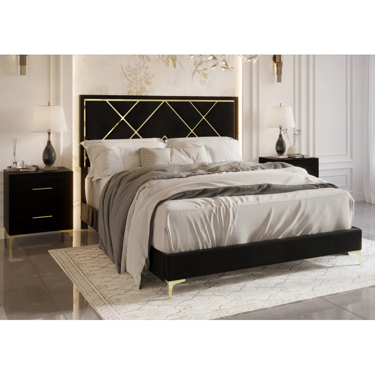 Liza Premium Upholstered Sleek Bed In Leatherette