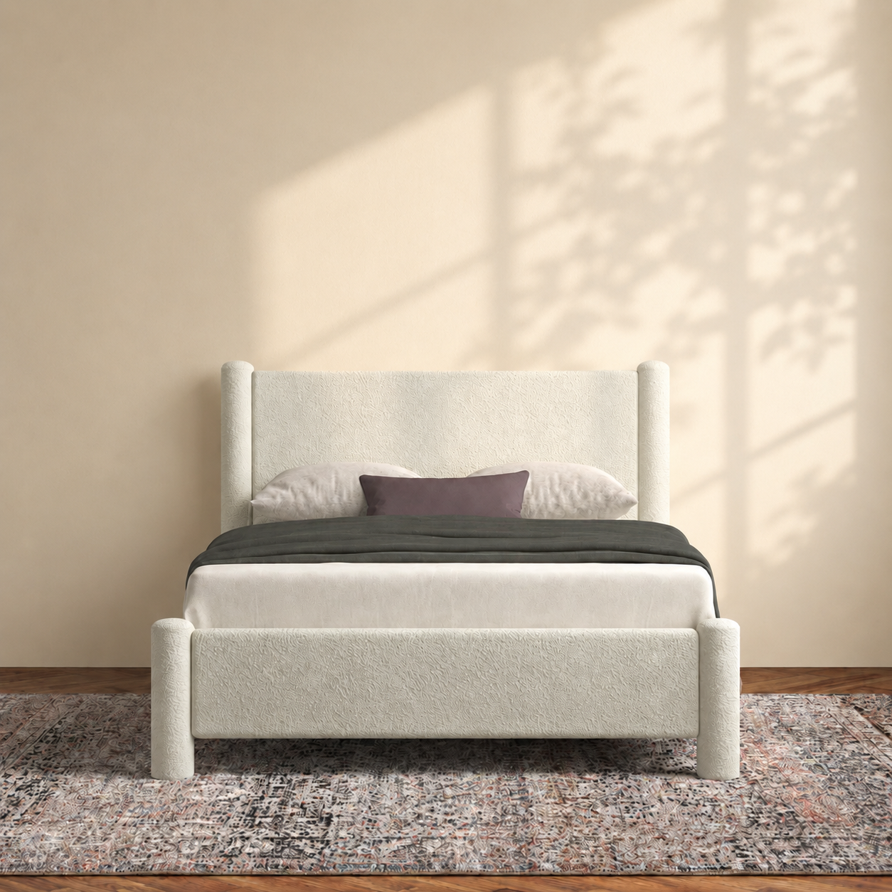 Lunetta Bouclé Platform Upholstered Bed
