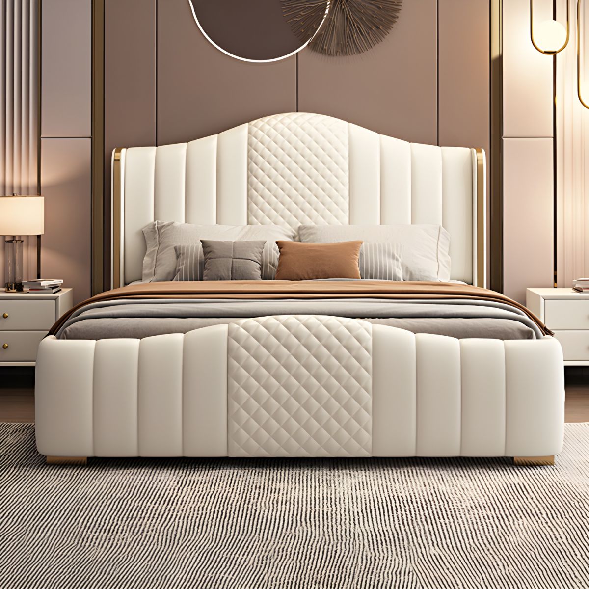 Marshmallow Frame Upholstered Bed In Leatherette