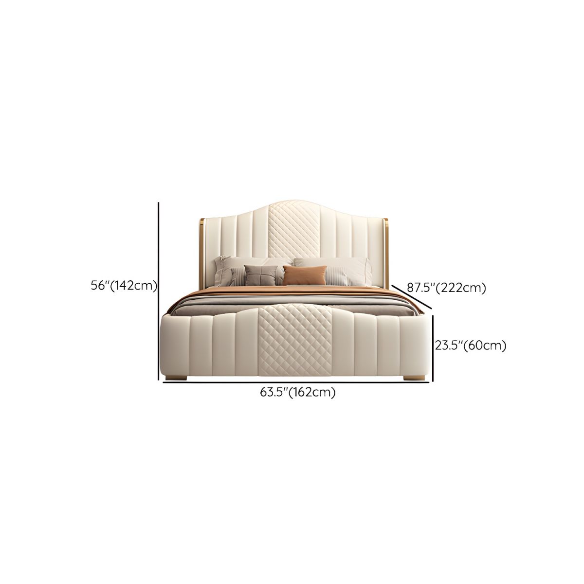 Marshmallow Frame Upholstered Bed In Leatherette