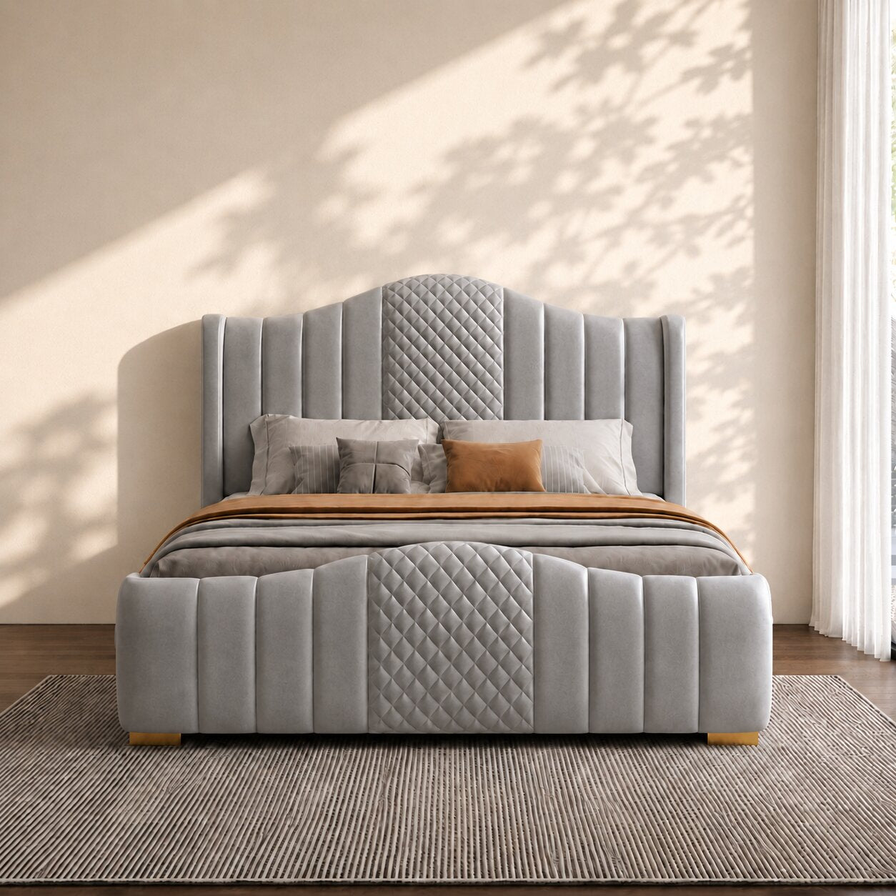 Marshmallow Frame Upholstered Bed In Leatherette