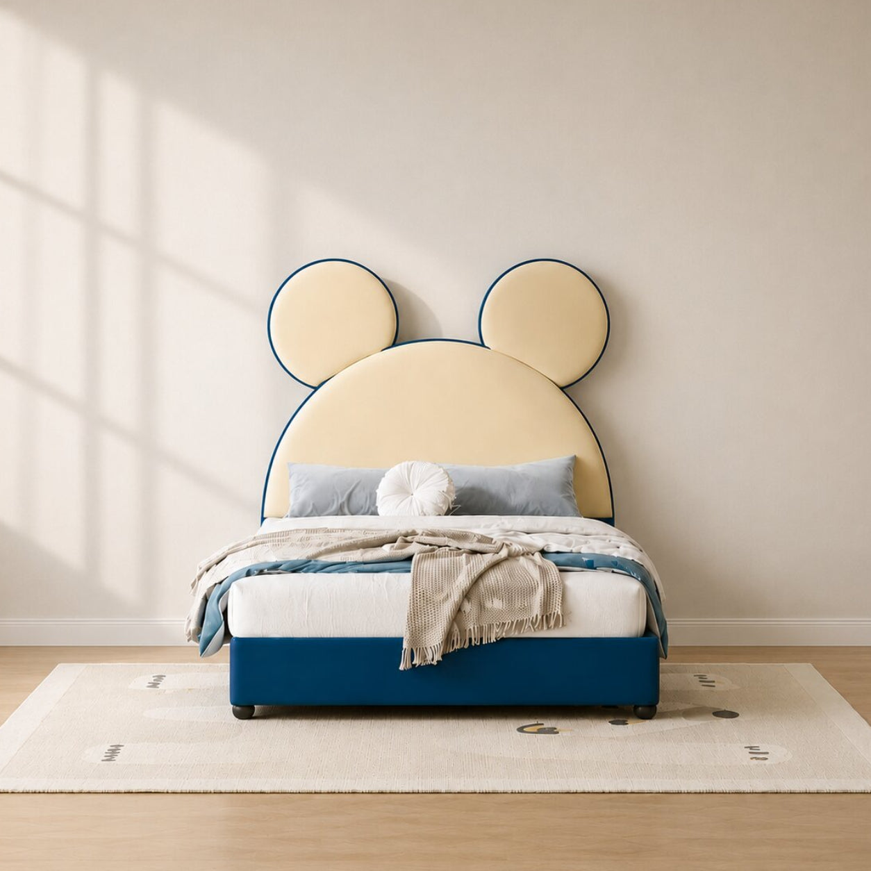 Mickey Kids Upholstered Bed In Leatherette