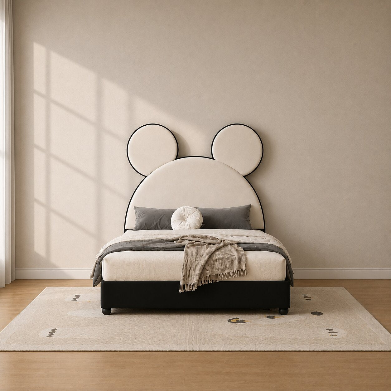 Mickey Kids Upholstered Bed In Leatherette