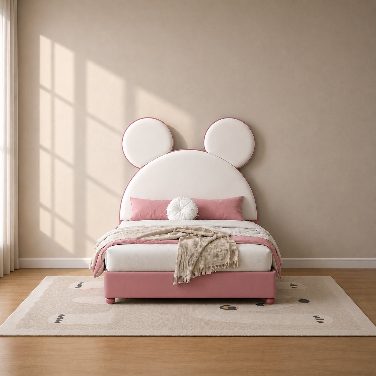 Mickey Kids Upholstered Bed In Leatherette