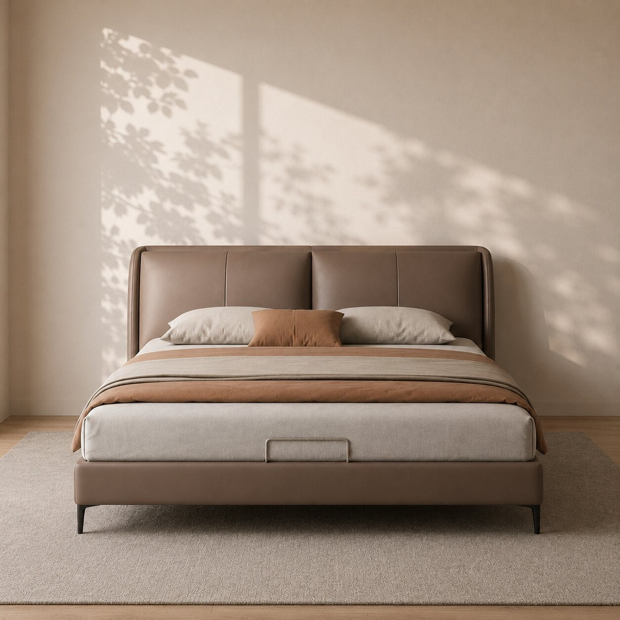 Milano Contemporary Italian Leather Upholstered Bed