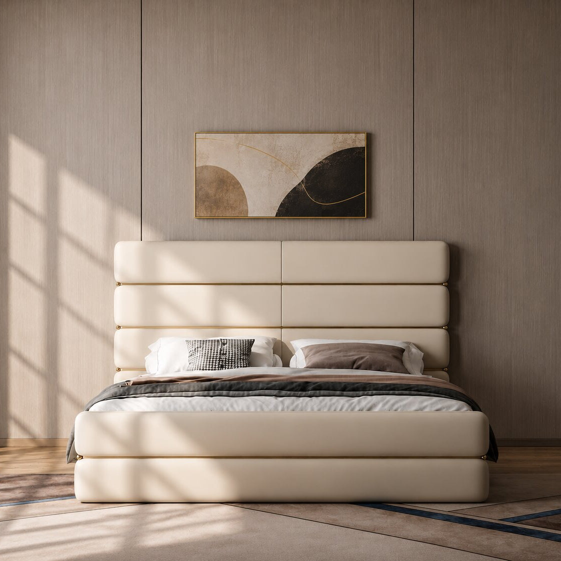 Milo Luxury Upholstered Bed In Leatherette
