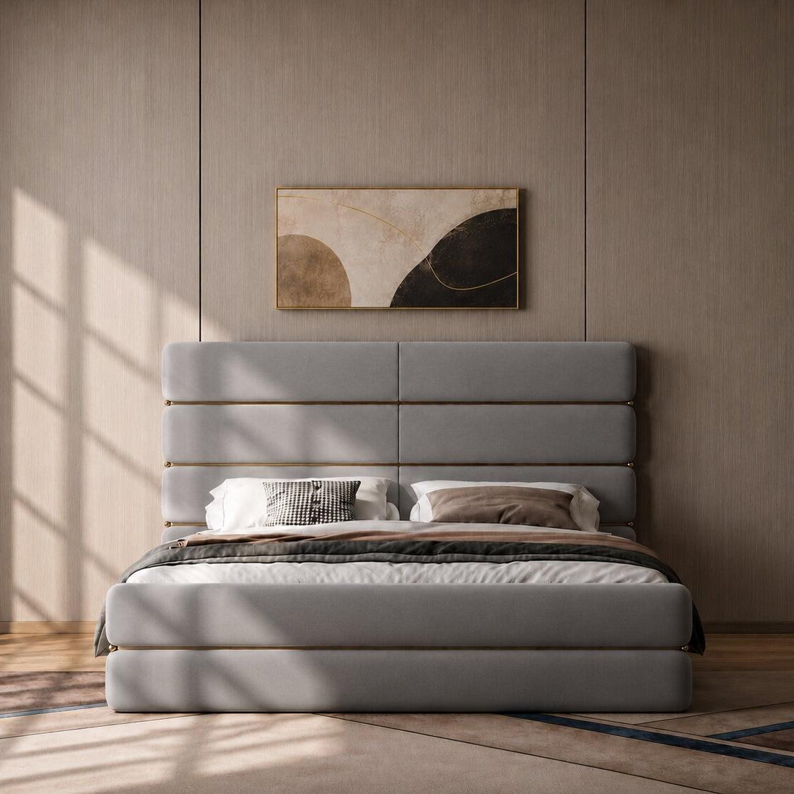 Milo Luxury Upholstered Bed In Leatherette