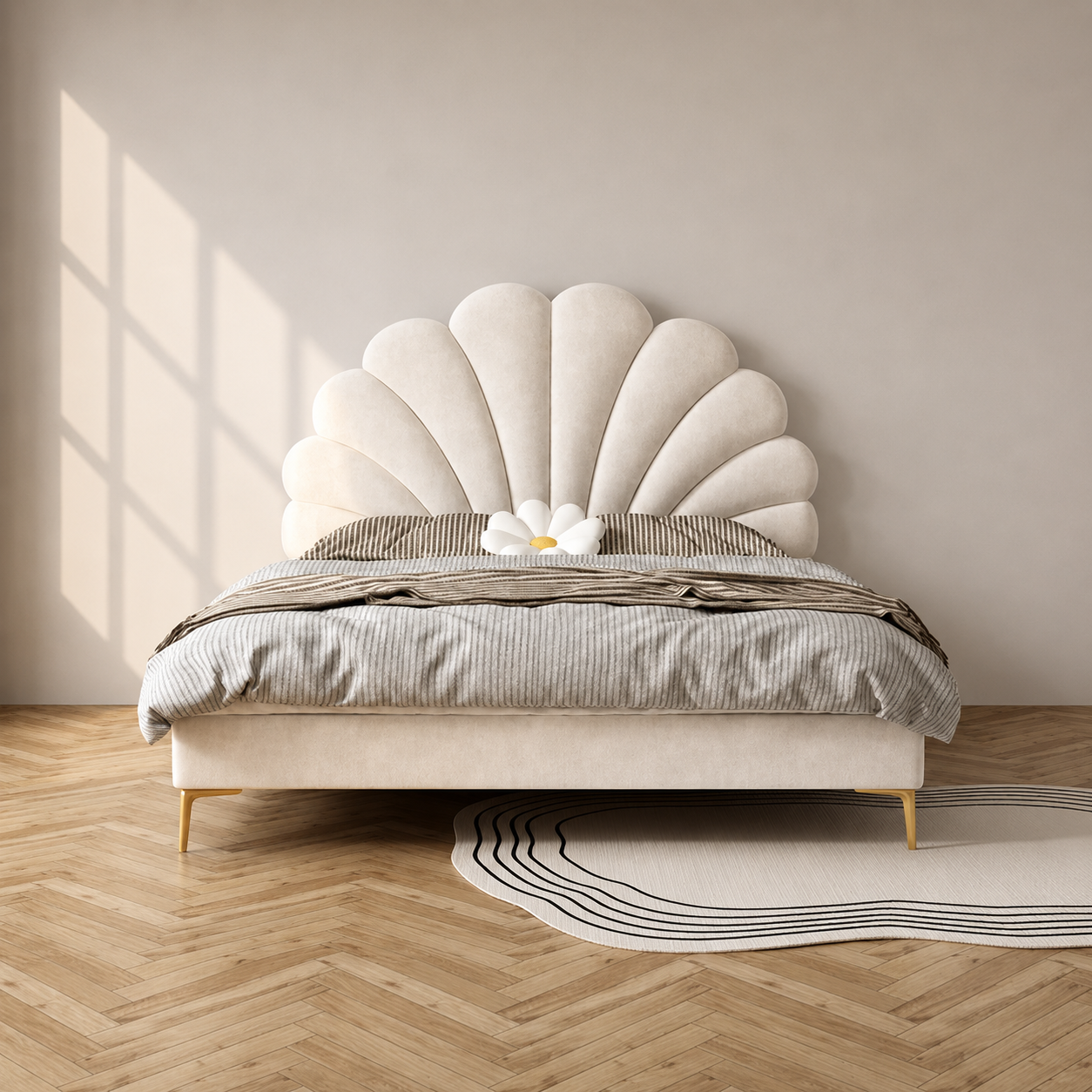 Monarch Dreams Sleek Upholstered Bed In Velvet