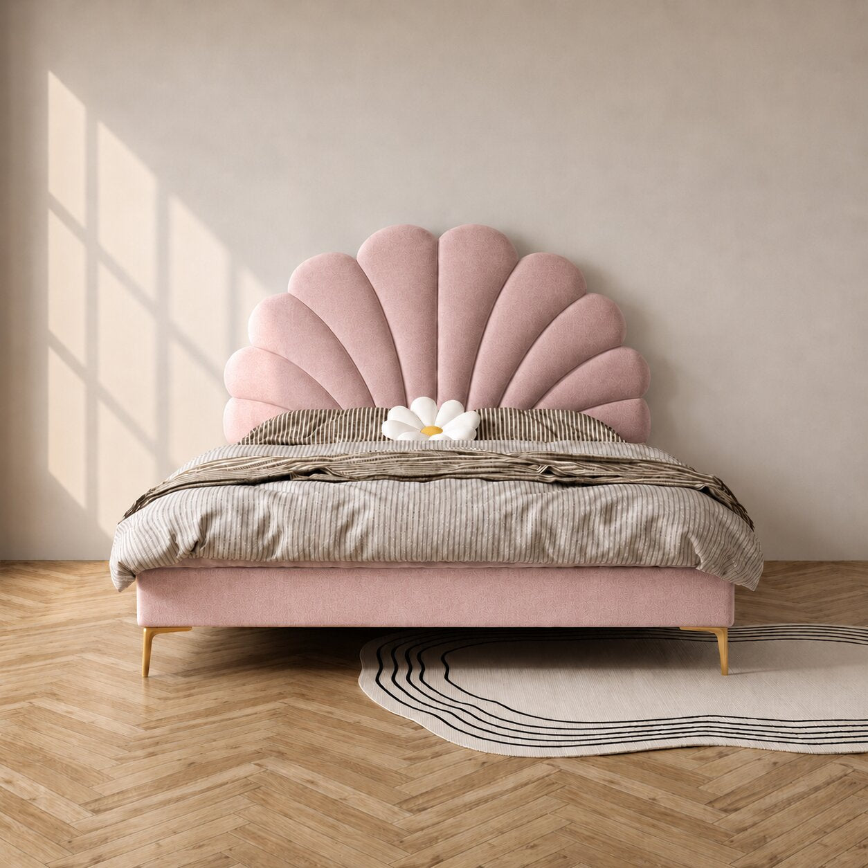 Monarch Dreams Sleek Upholstered Bed In Velvet