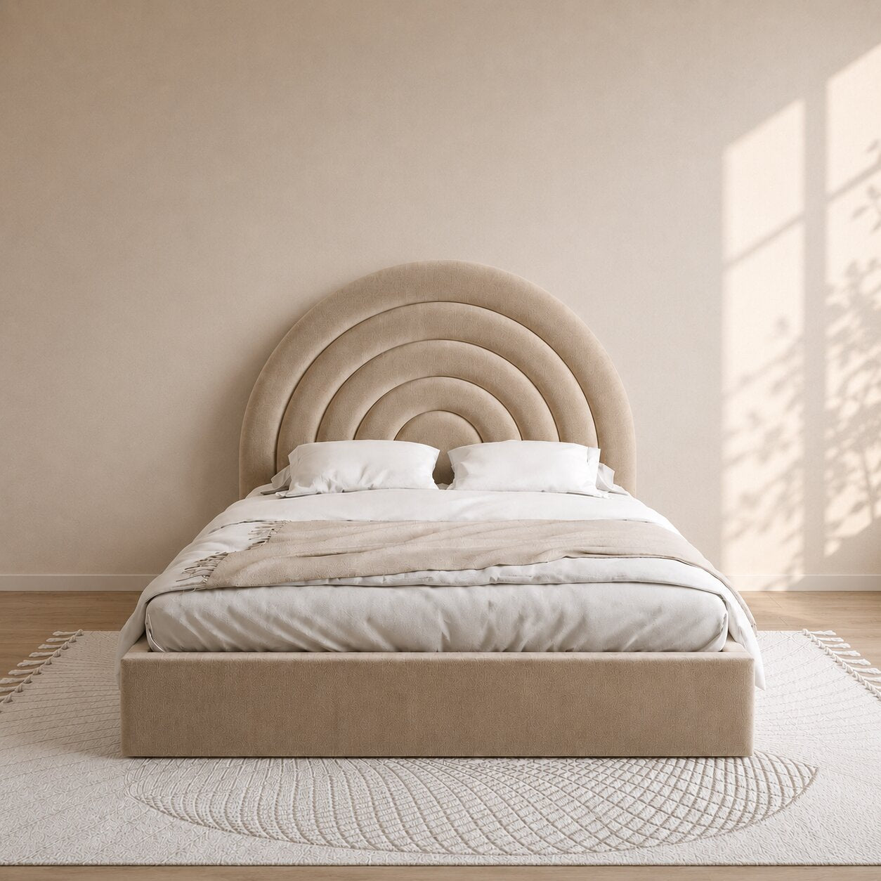 Moonbow Curve Kids Upholstered Bed With Hydraulic Storage