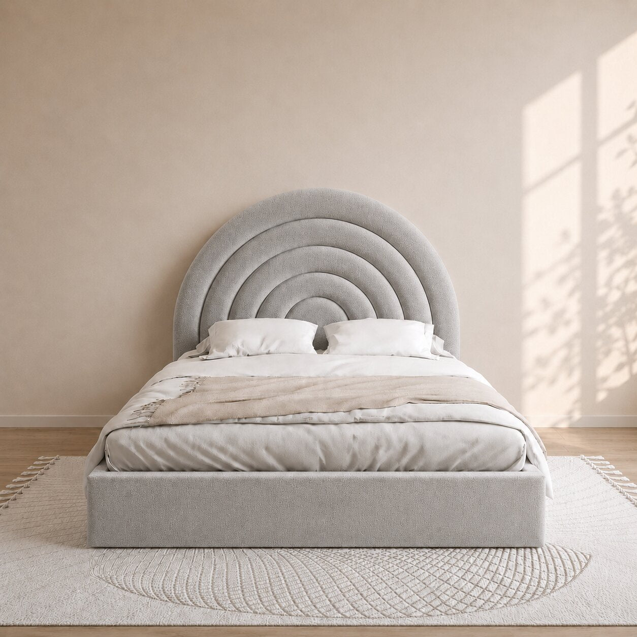 Moonbow Curve Kids Upholstered Bed With Hydraulic Storage