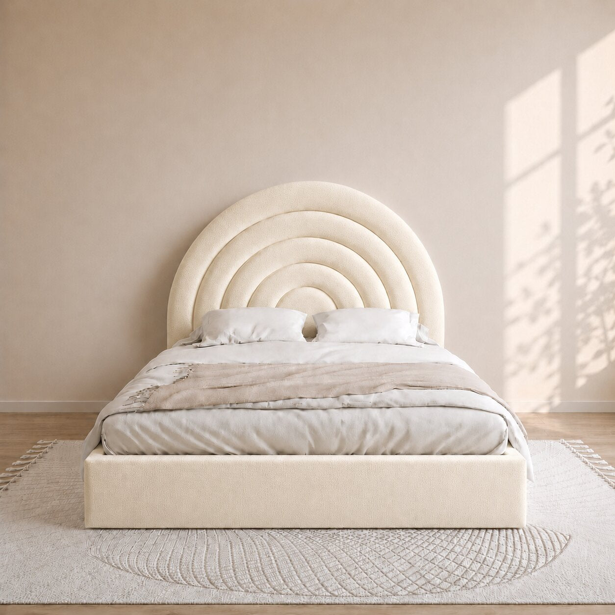 Moonbow Curve Kids Upholstered Bed With Hydraulic Storage
