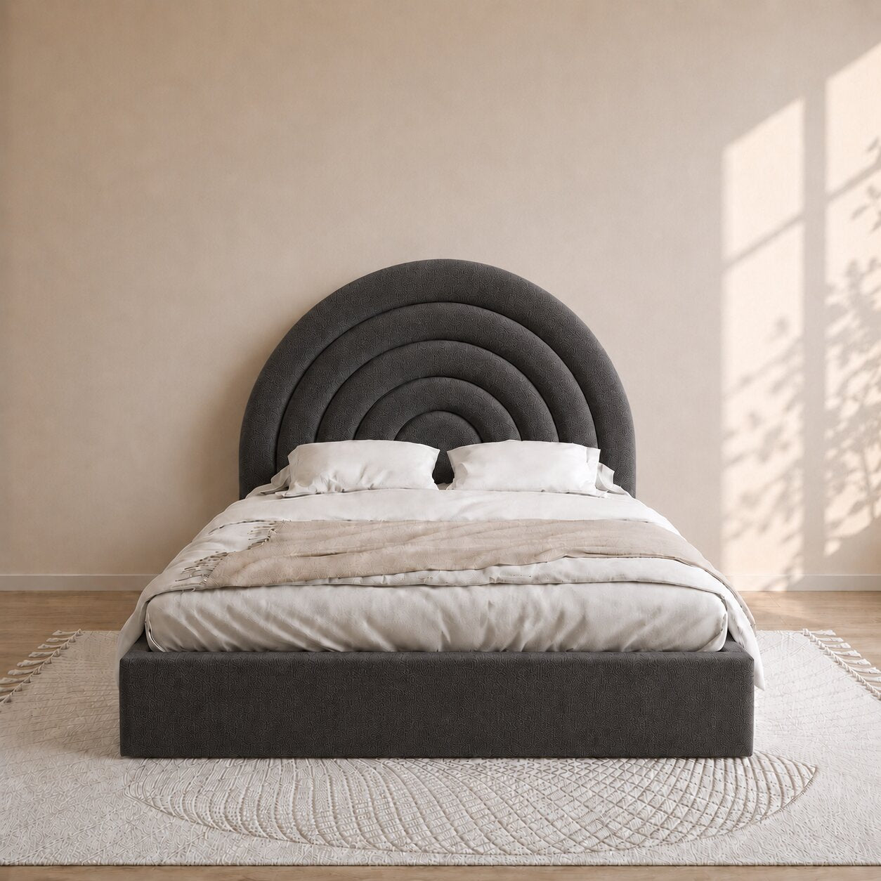 Moonbow Curve Kids Upholstered Bed With Hydraulic Storage