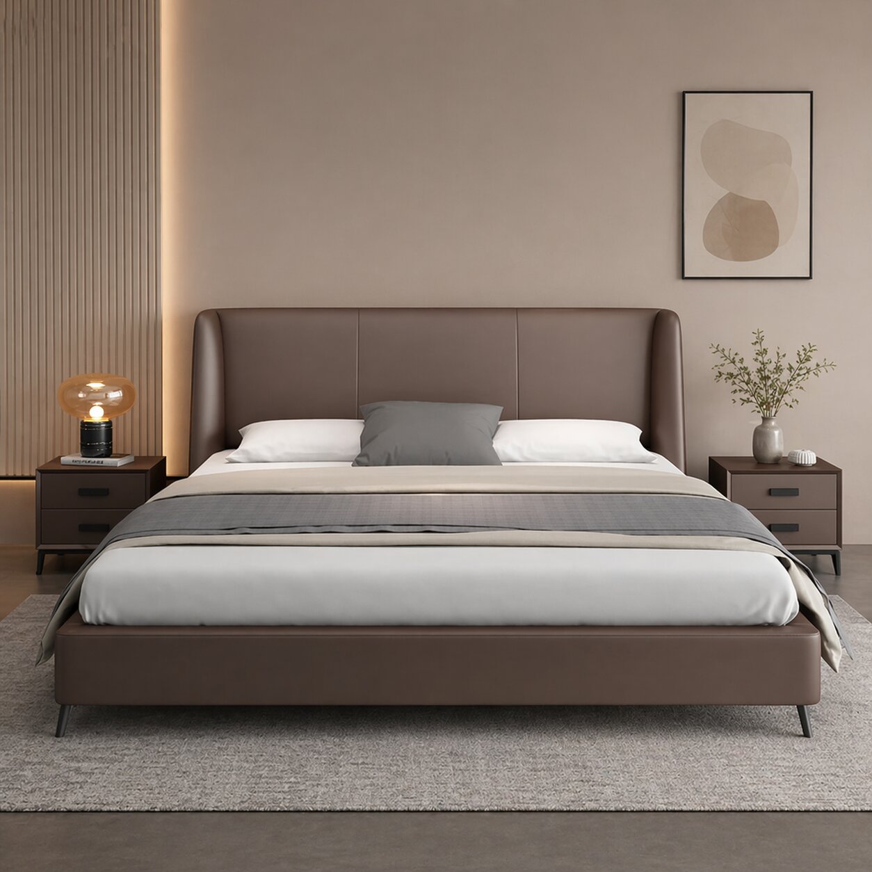 Morano Edge Premium Upholstered Bed In Leatherette