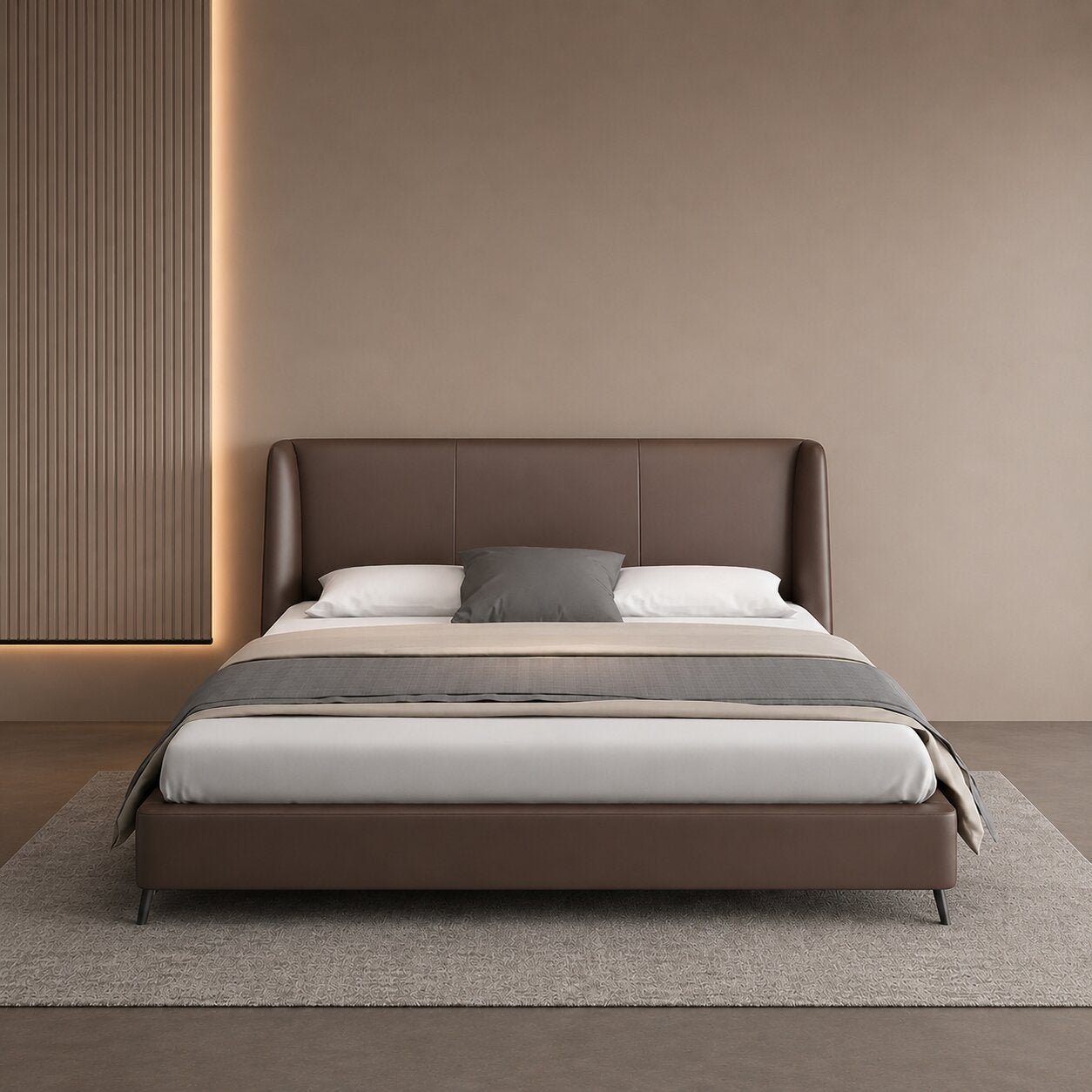 Morano Edge Premium Upholstered Bed In Leatherette