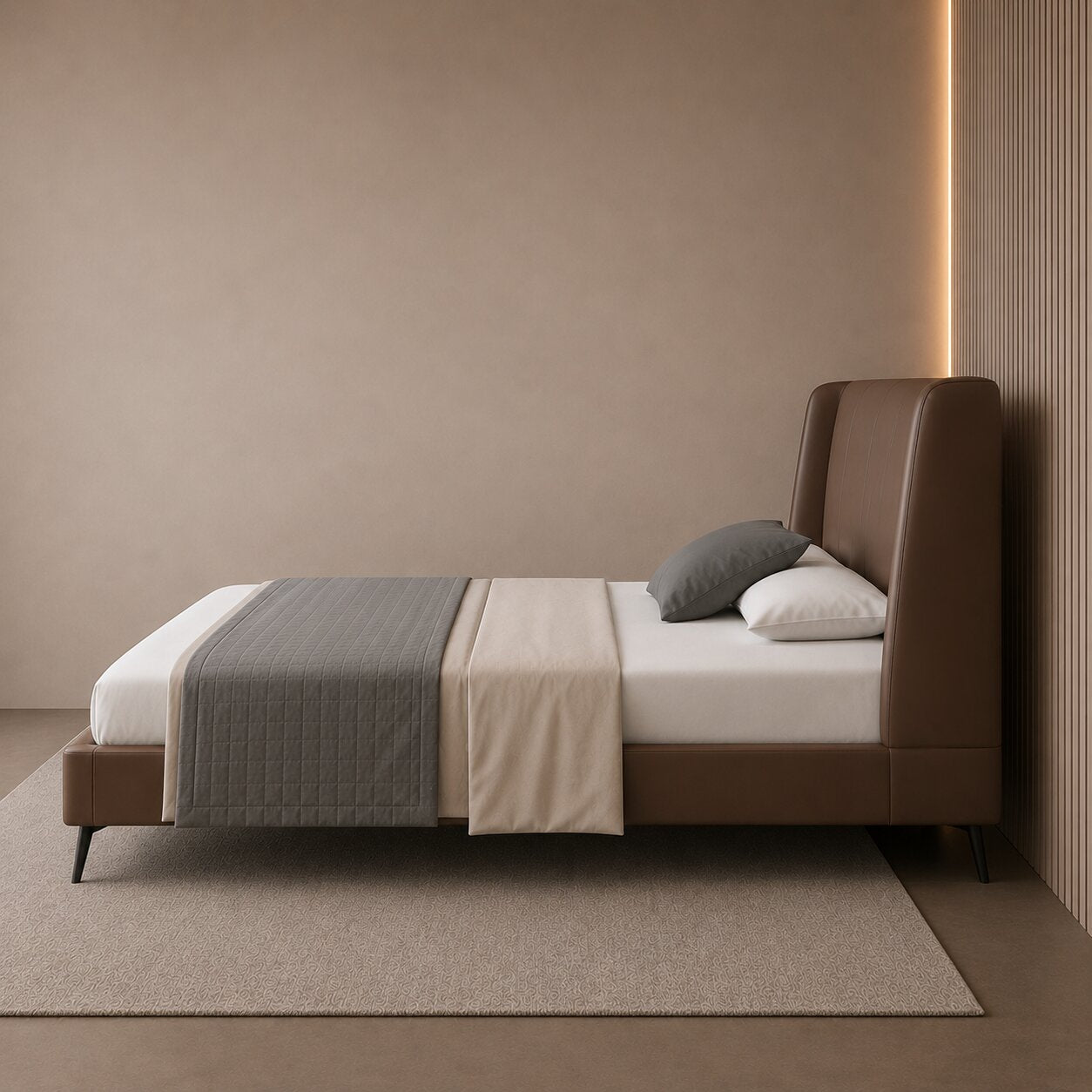 Morano Edge Premium Upholstered Bed In Leatherette