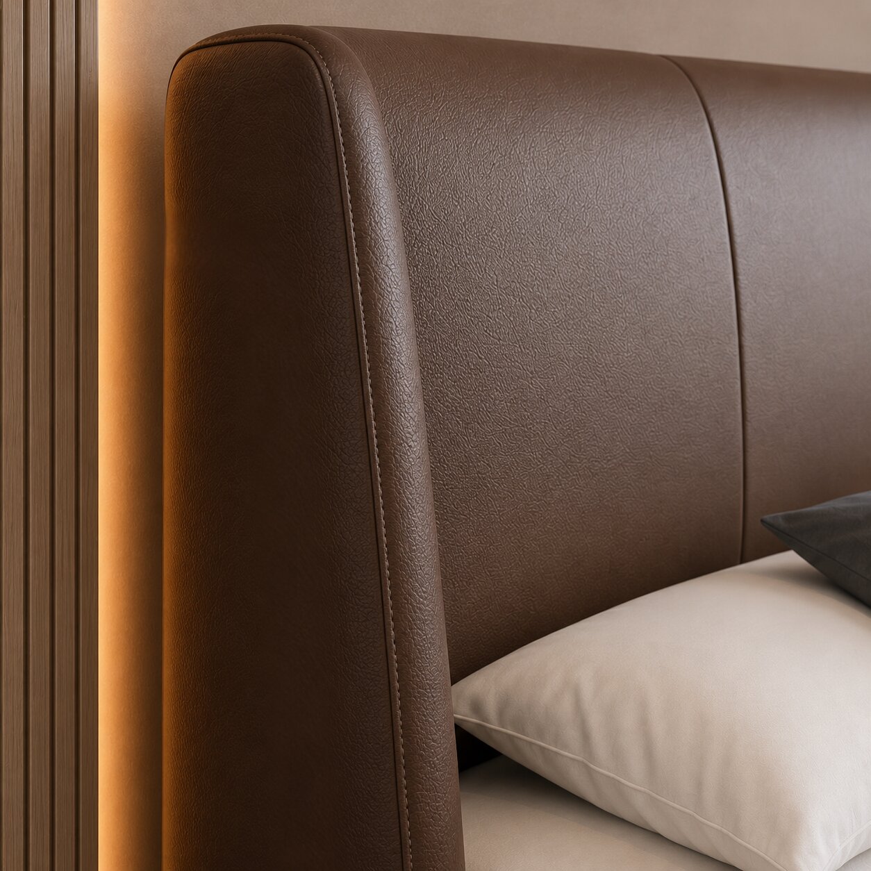 Morano Edge Premium Upholstered Bed In Leatherette