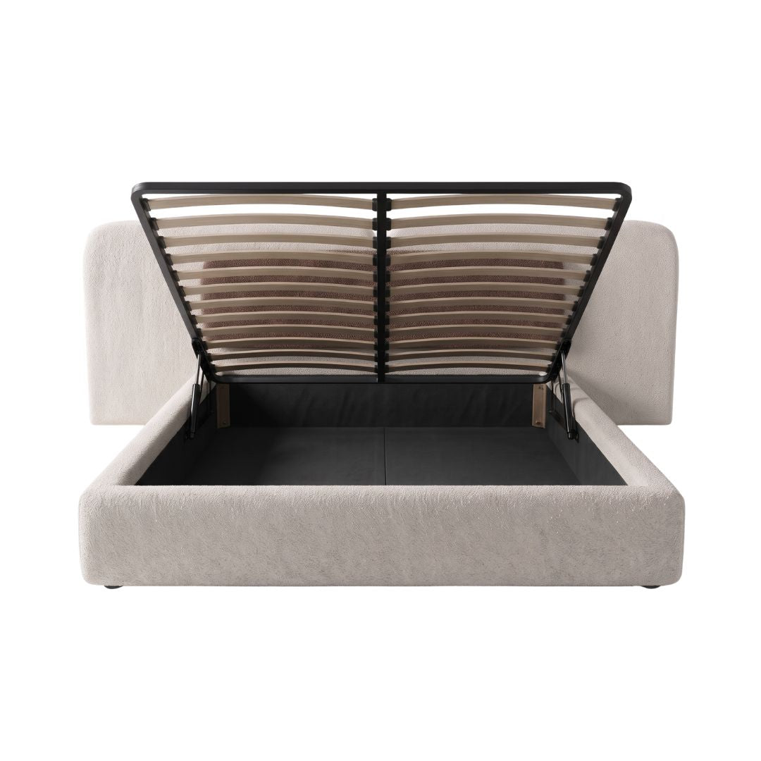 Nivora Upholstered Big Panel Bed with Dual Tone Without Tables