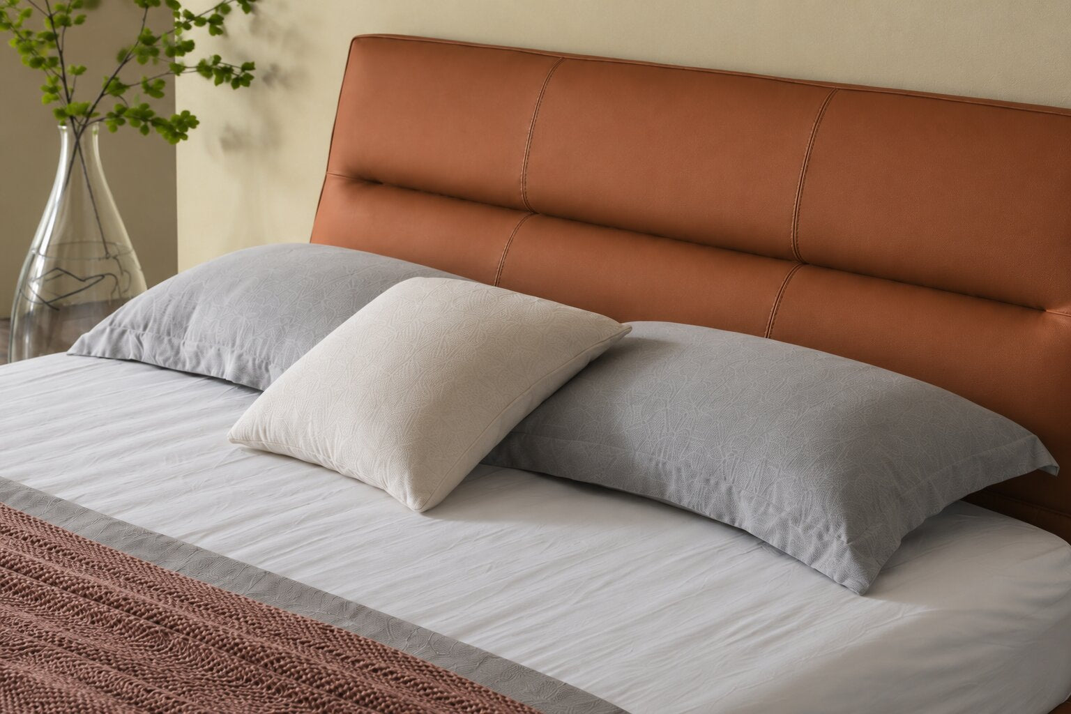 NovaLine Upholstered Sleek Bed In Leatherette With No Storage