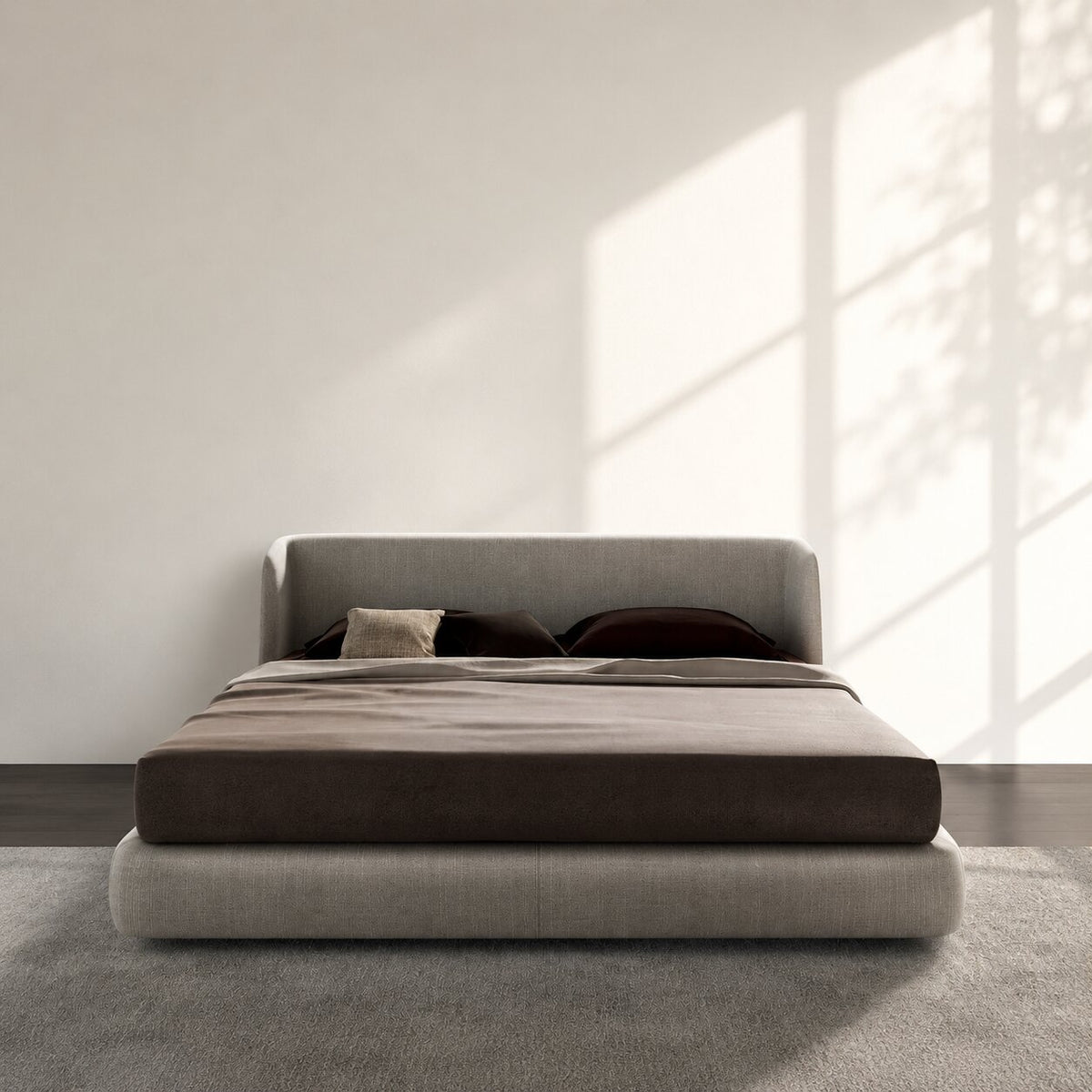 Orren Curve Edge Upholstered Bed In Fabric