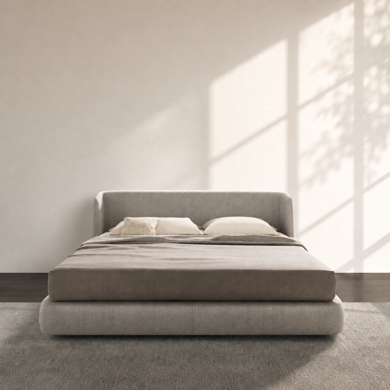 Orren Curve Edge Upholstered Bed In Fabric