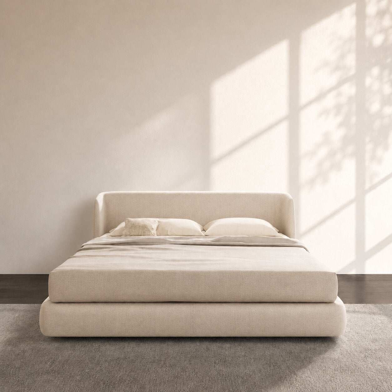 Orren Curve Edge Upholstered Bed In Fabric