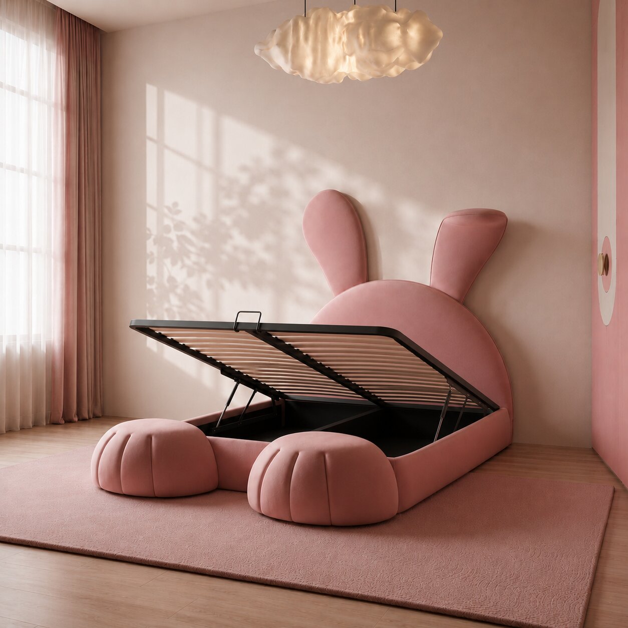 Rabbit Lux Premium Upholstered Kids Bed