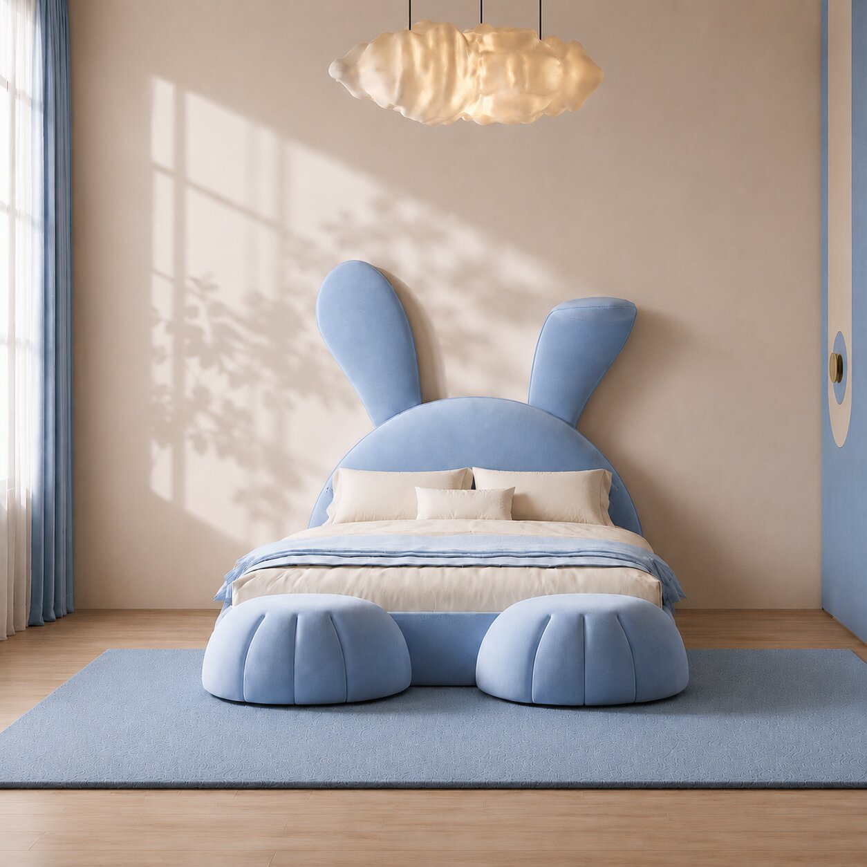 Rabbit Lux Premium Upholstered Kids Bed