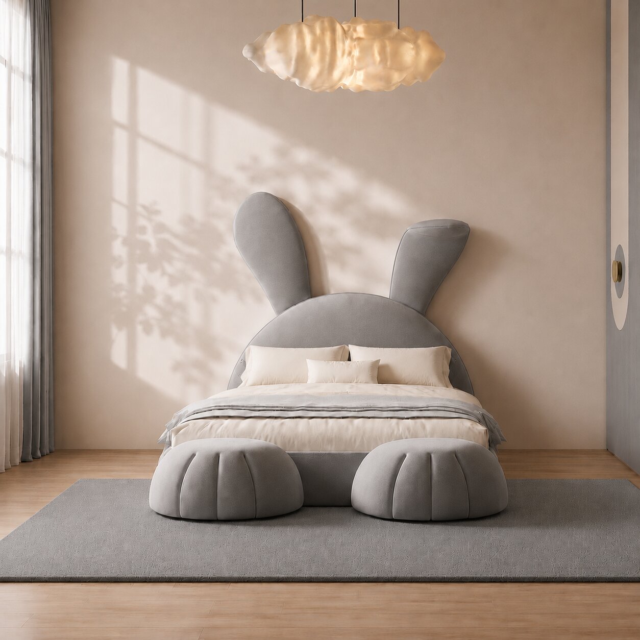 Rabbit Lux Premium Upholstered Kids Bed