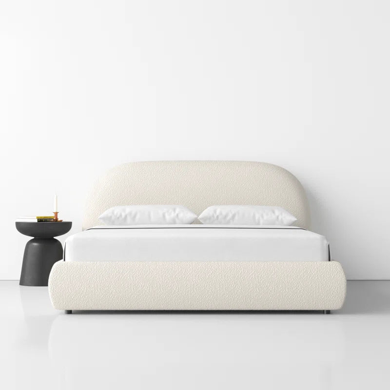 Curvy Upholstered Bed Without Storage